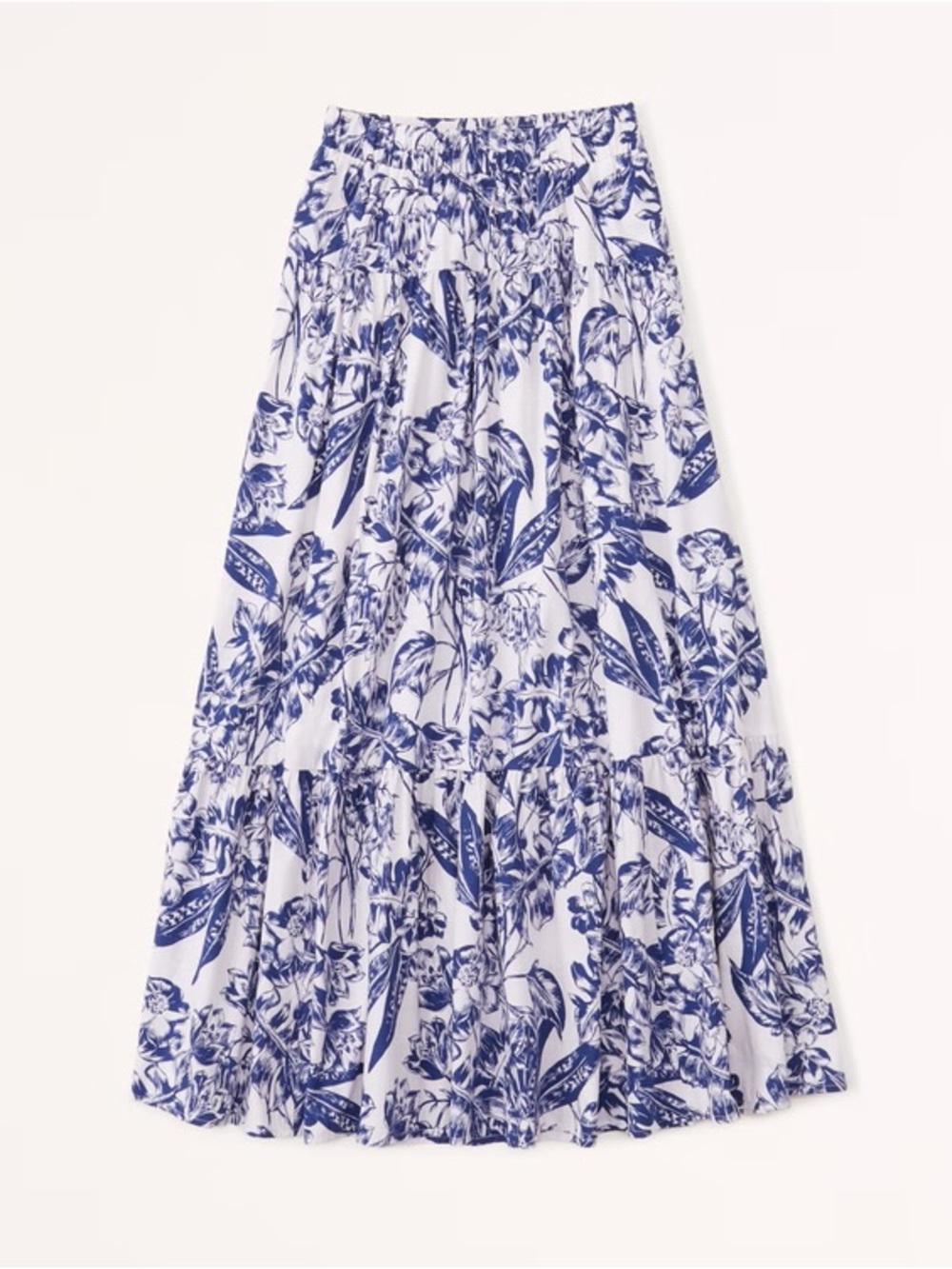 Abercrombie Poplin Tiered Maxi Skirt